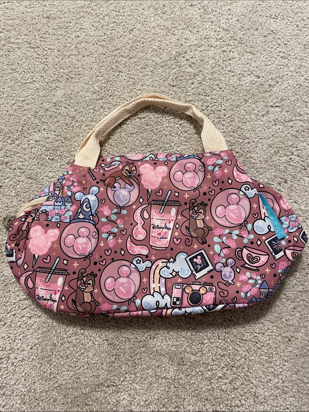 Disney Get it Creations Makeup Bag Pastel Chip and Dale Castle Starbucks